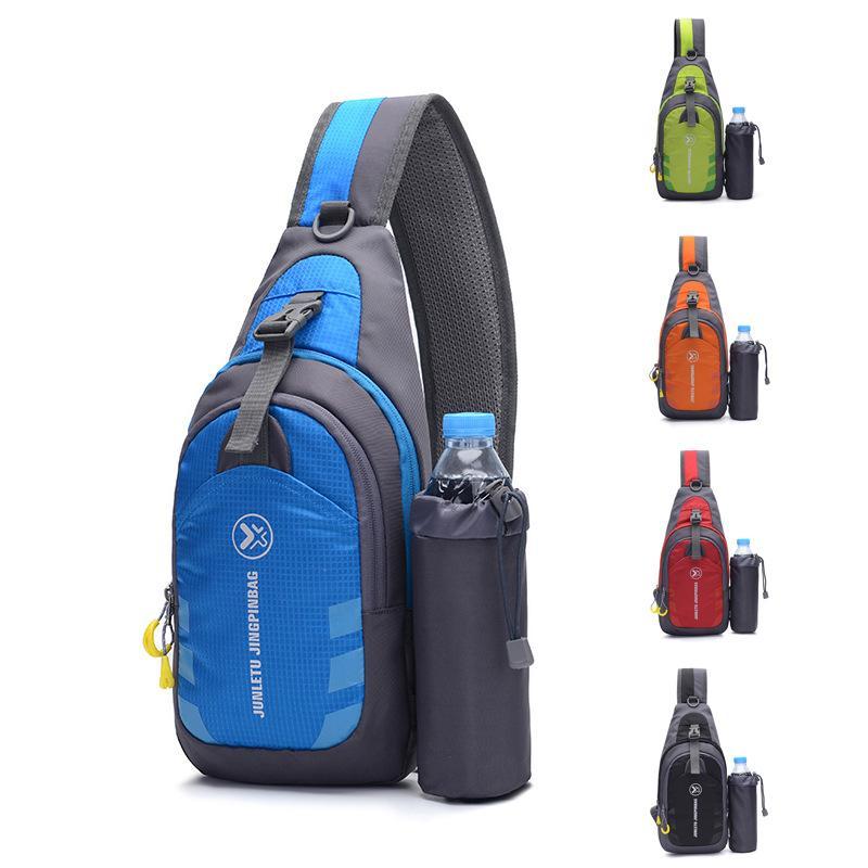 High Quality Nylon Outdoors Waterproof Chest Bag in a scenic outdoor setting, showcasing its durable design and waterproof features.
