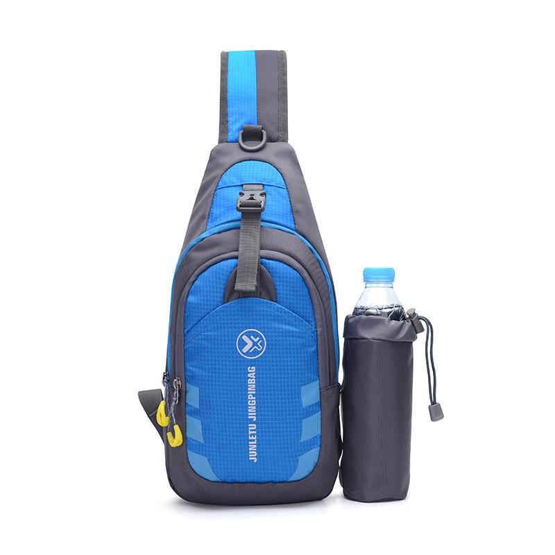 High Quality Nylon Outdoors Waterproof Chest Bag in a scenic outdoor setting, showcasing its durable design and waterproof features.