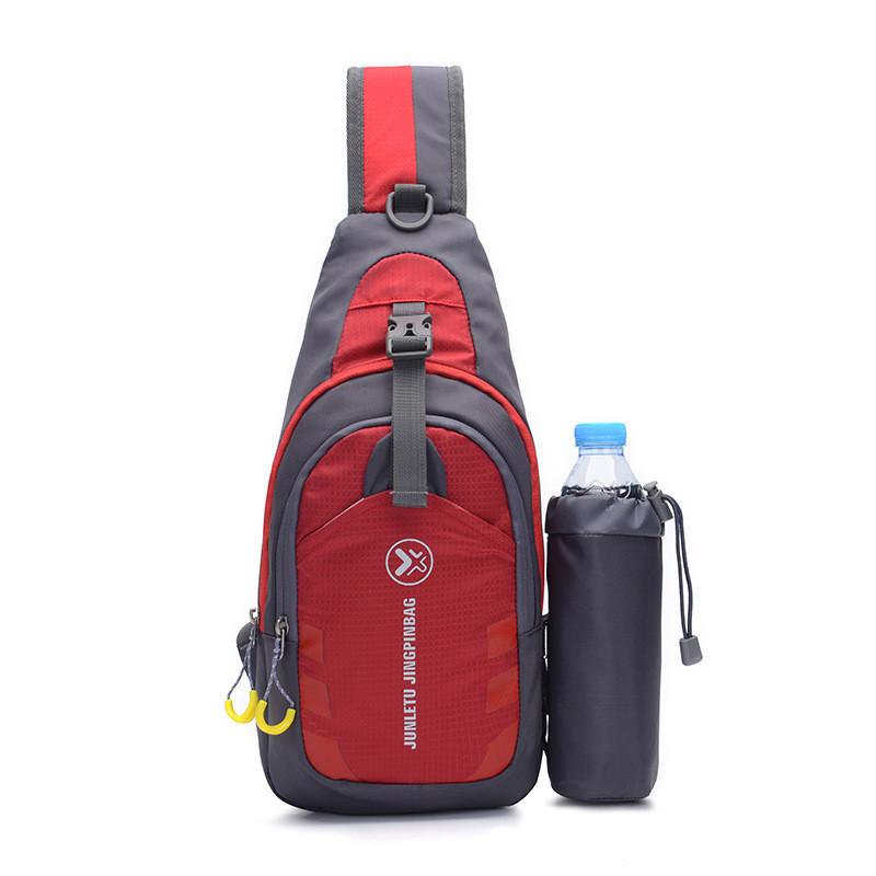 High Quality Nylon Outdoors Waterproof Chest Bag in a scenic outdoor setting, showcasing its durable design and waterproof features.