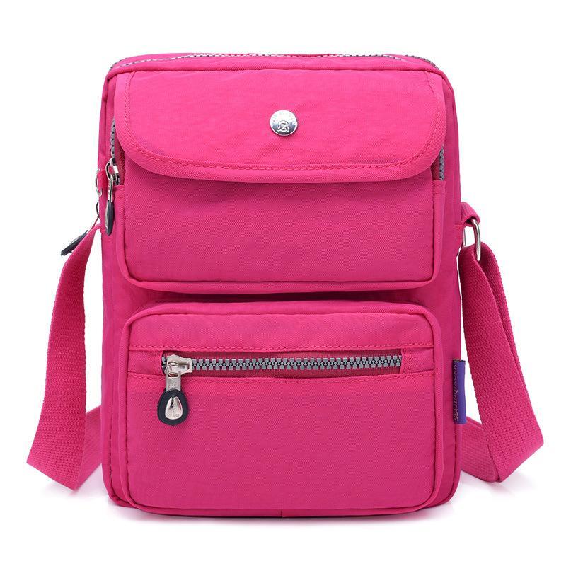 High Quality One Shoulder Slung Ladies Messenger Bag in vibrant candy colors, showcasing its stylish design and durable nylon fabric.