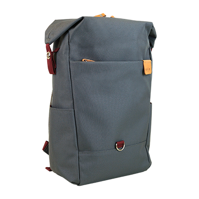 Highline Daypack in various colors with leather accents, showcasing its sleek design and multiple pockets.