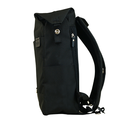 Highline Daypack in various colors with leather accents, showcasing its sleek design and multiple pockets.