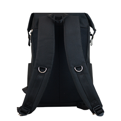 Highline Daypack in various colors with leather accents, showcasing its sleek design and multiple pockets.