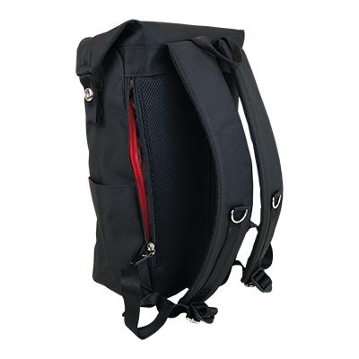 Highline Daypack in various colors with leather accents, showcasing its sleek design and multiple pockets.