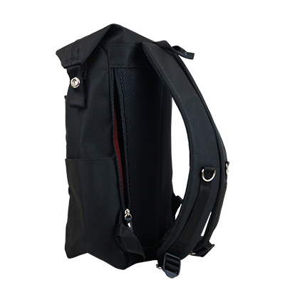 Highline Daypack in various colors with leather accents, showcasing its sleek design and multiple pockets.