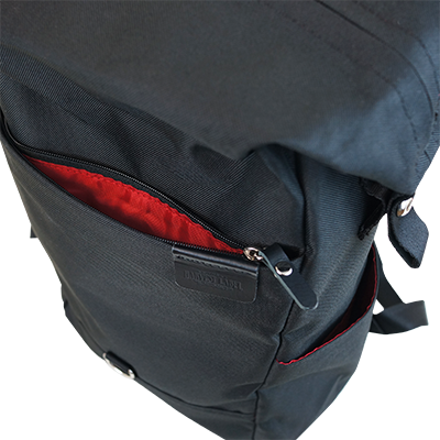 Highline Daypack in various colors with leather accents, showcasing its sleek design and multiple pockets.