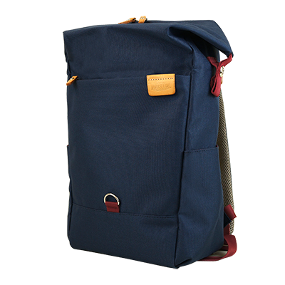Highline Daypack in various colors with leather accents, showcasing its sleek design and multiple pockets.