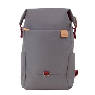 Highline Daypack in various colors with leather accents, showcasing its sleek design and multiple pockets.