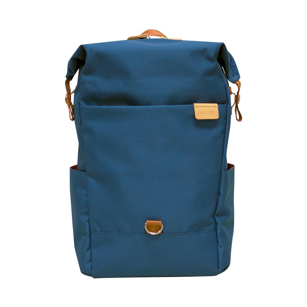 Highline Daypack in various colors with leather accents, showcasing its sleek design and multiple pockets.