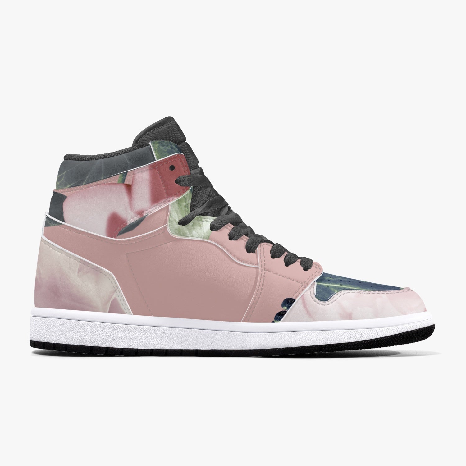 Jacki Easlick Floral Garden High-Top Leather Sneakers featuring a vibrant floral design and durable leather construction.