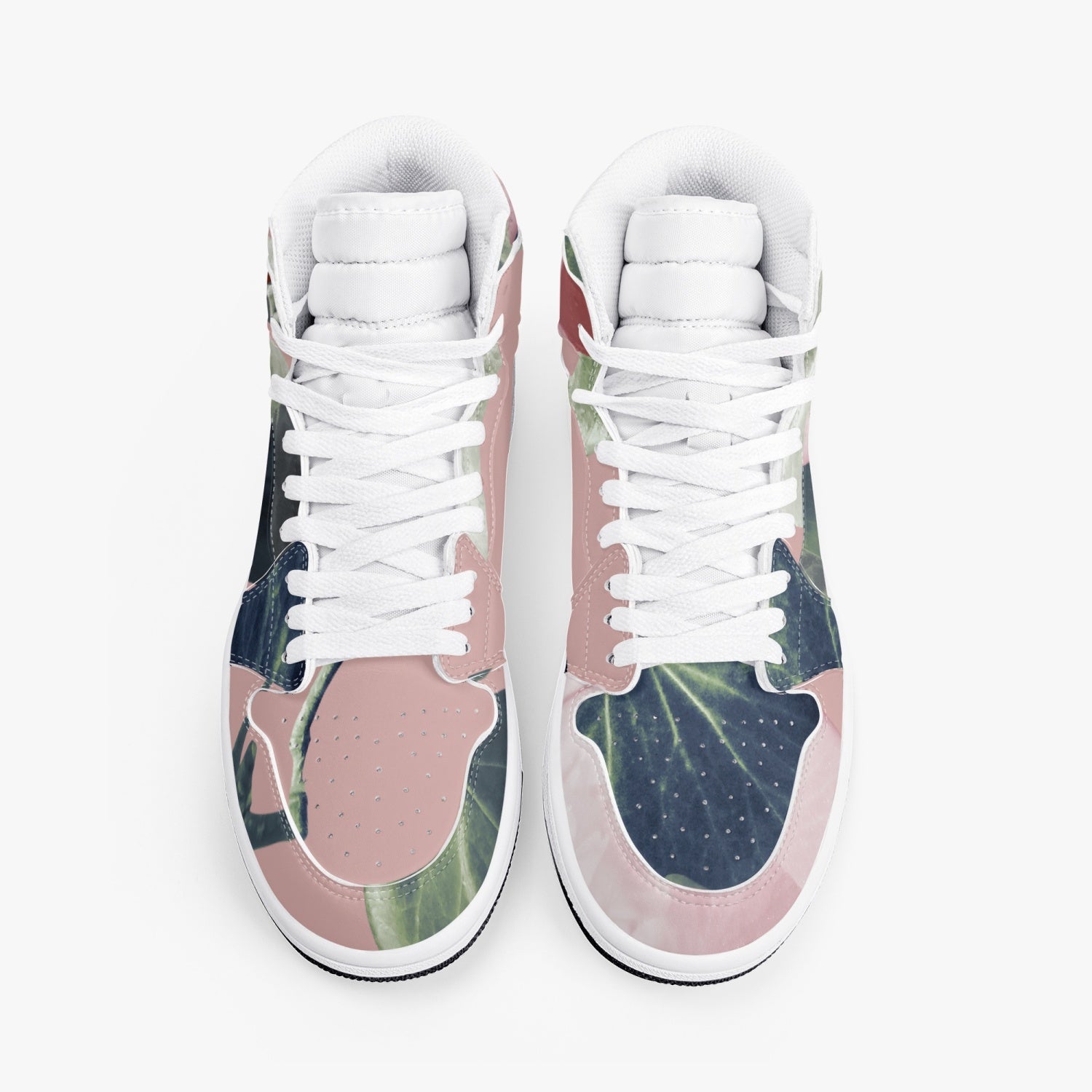 Jacki Easlick Floral Garden High-Top Leather Sneakers featuring a vibrant floral design and durable leather construction.