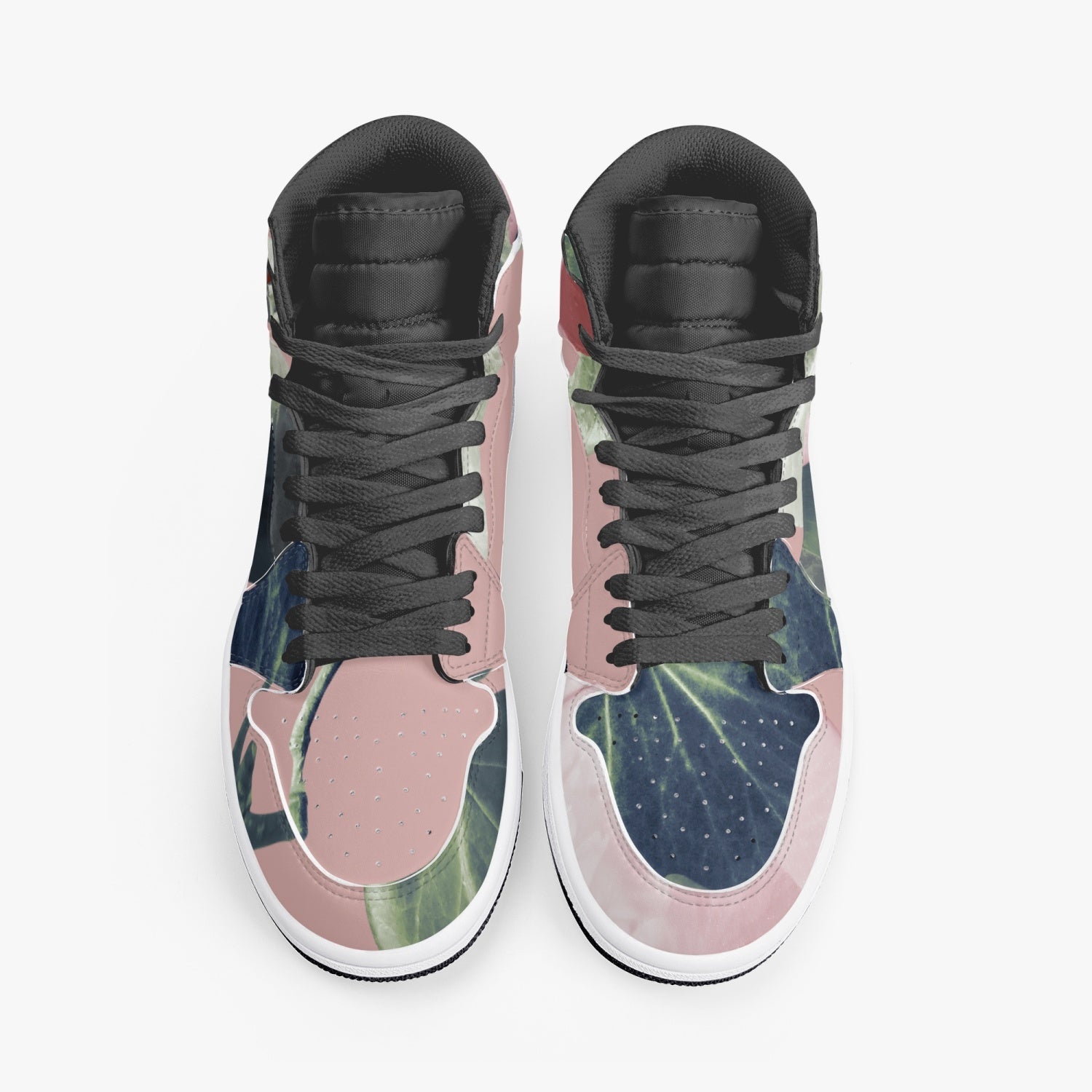 Jacki Easlick Floral Garden High-Top Leather Sneakers featuring a vibrant floral design and durable leather construction.