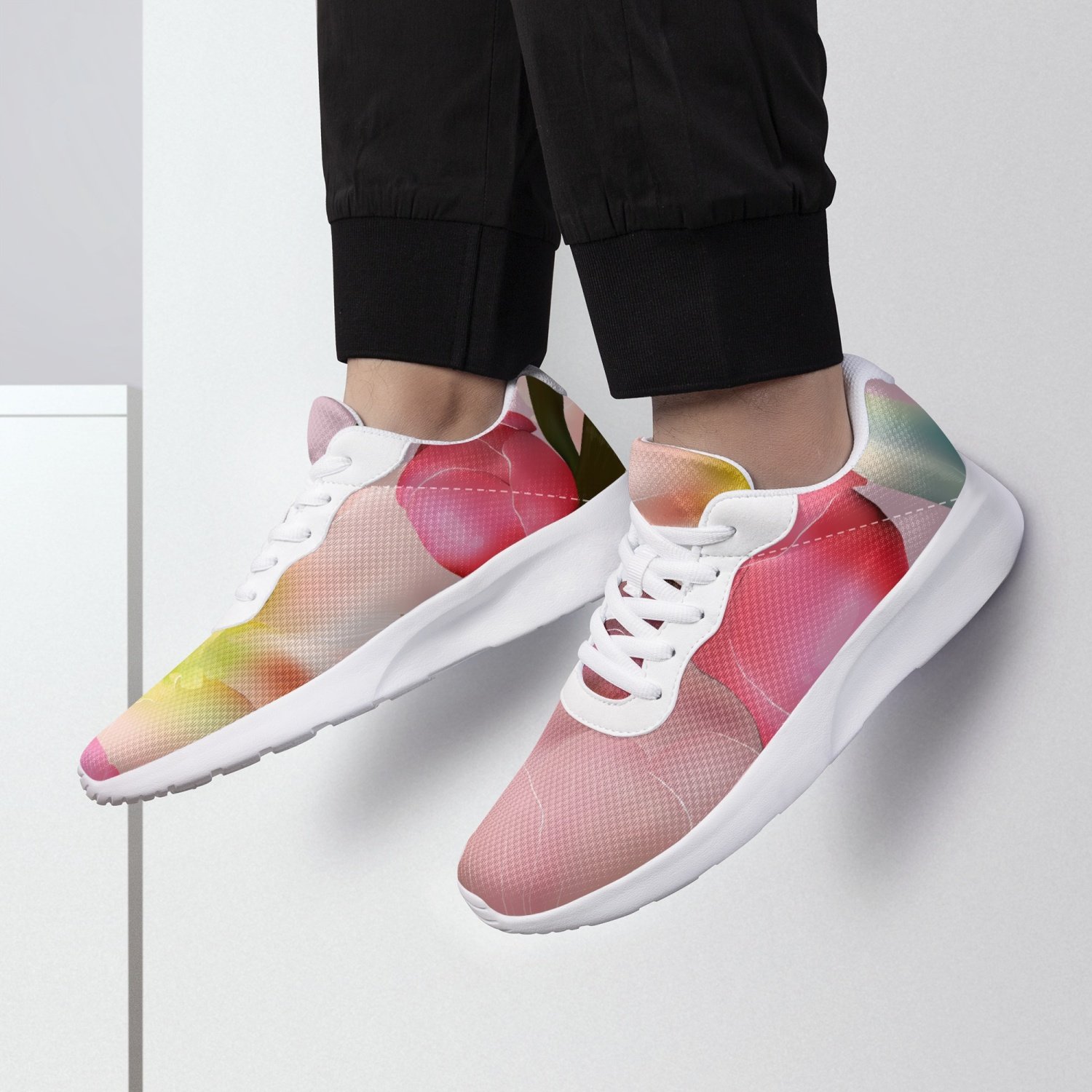 Jacki Easlick Floral Print Mesh Running Shoes featuring a vibrant floral design, lightweight mesh upper, and cushioned EVA soles.