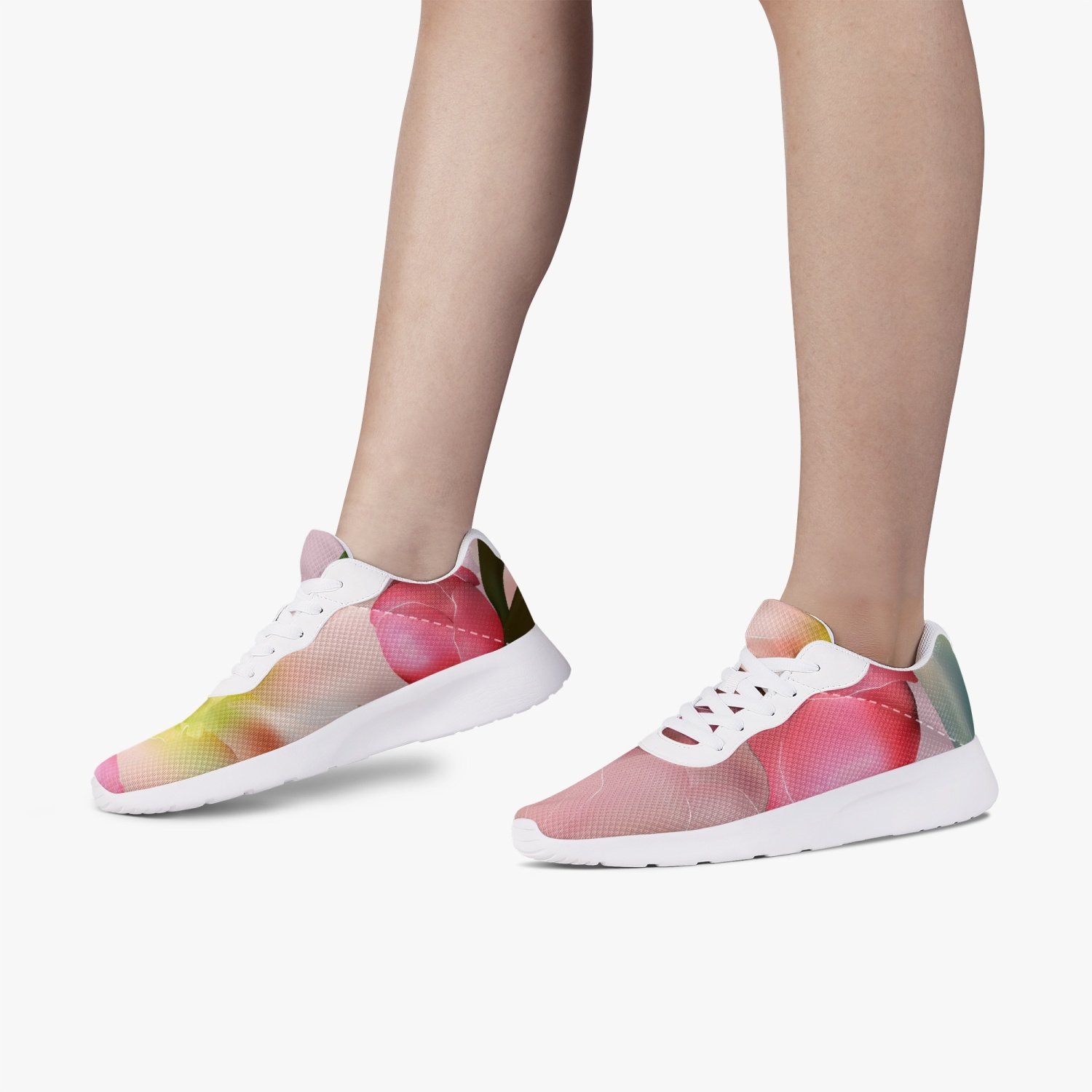 Jacki Easlick Floral Print Mesh Running Shoes featuring a vibrant floral design, lightweight mesh upper, and cushioned EVA soles.