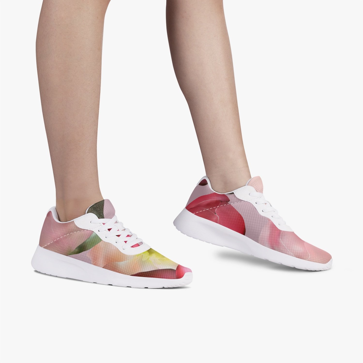 Jacki Easlick Floral Print Mesh Running Shoes featuring a vibrant floral design, lightweight mesh upper, and cushioned EVA soles.