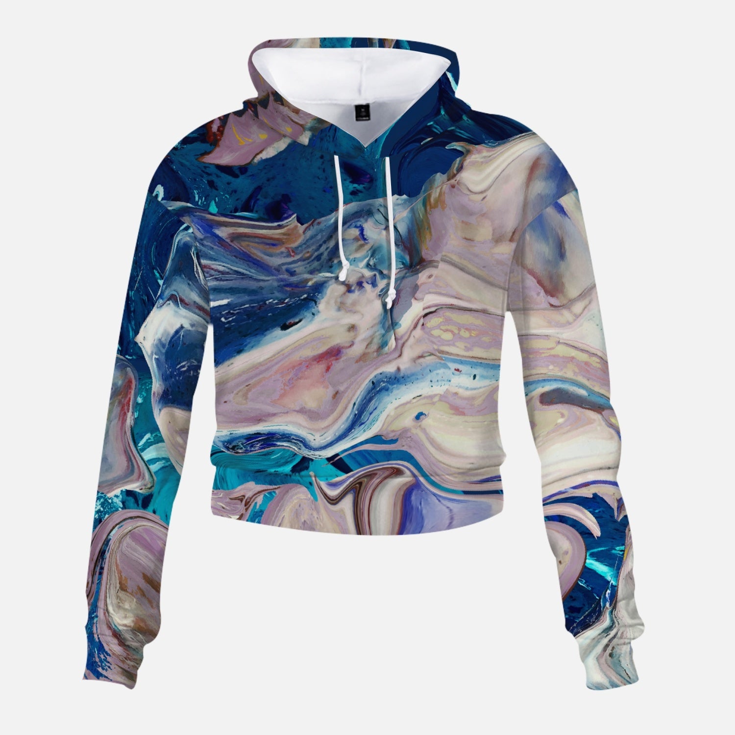 Jacki Easlick Geode Print High-rise Cropped Sweatshirt showcasing vibrant geode patterns and a stylish cropped design.