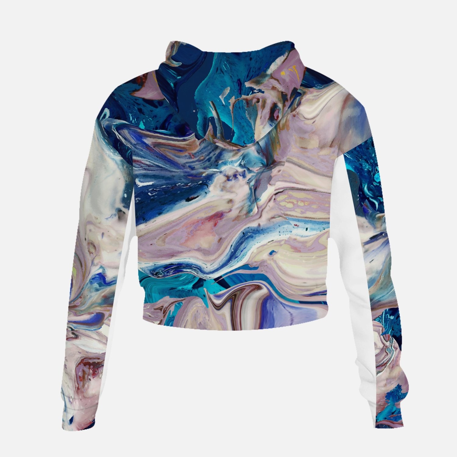 Jacki Easlick Geode Print High-rise Cropped Sweatshirt showcasing vibrant geode patterns and a stylish cropped design.