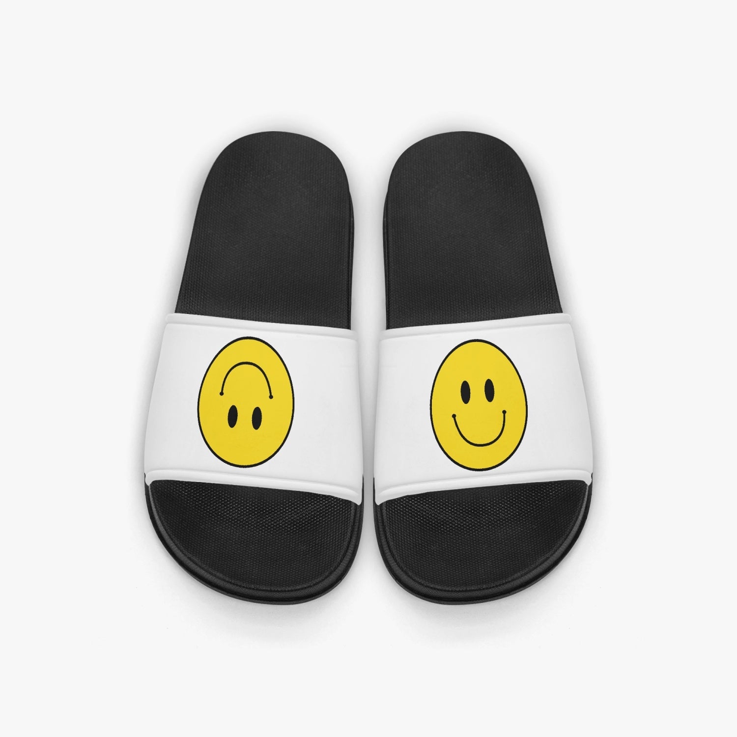Jacki Easlick Smiley Face Slip on Beach Shoes in black, featuring a cheerful smiley face design and durable rubber soles.
