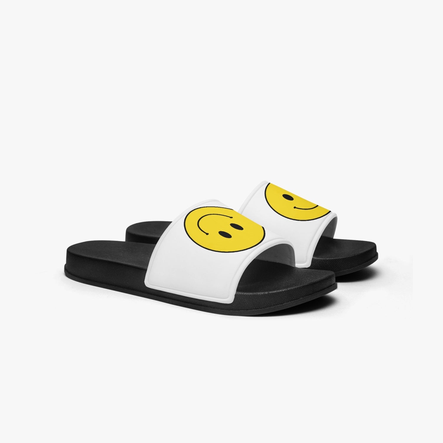 Jacki Easlick Smiley Face Slip on Beach Shoes in black, featuring a cheerful smiley face design and durable rubber soles.