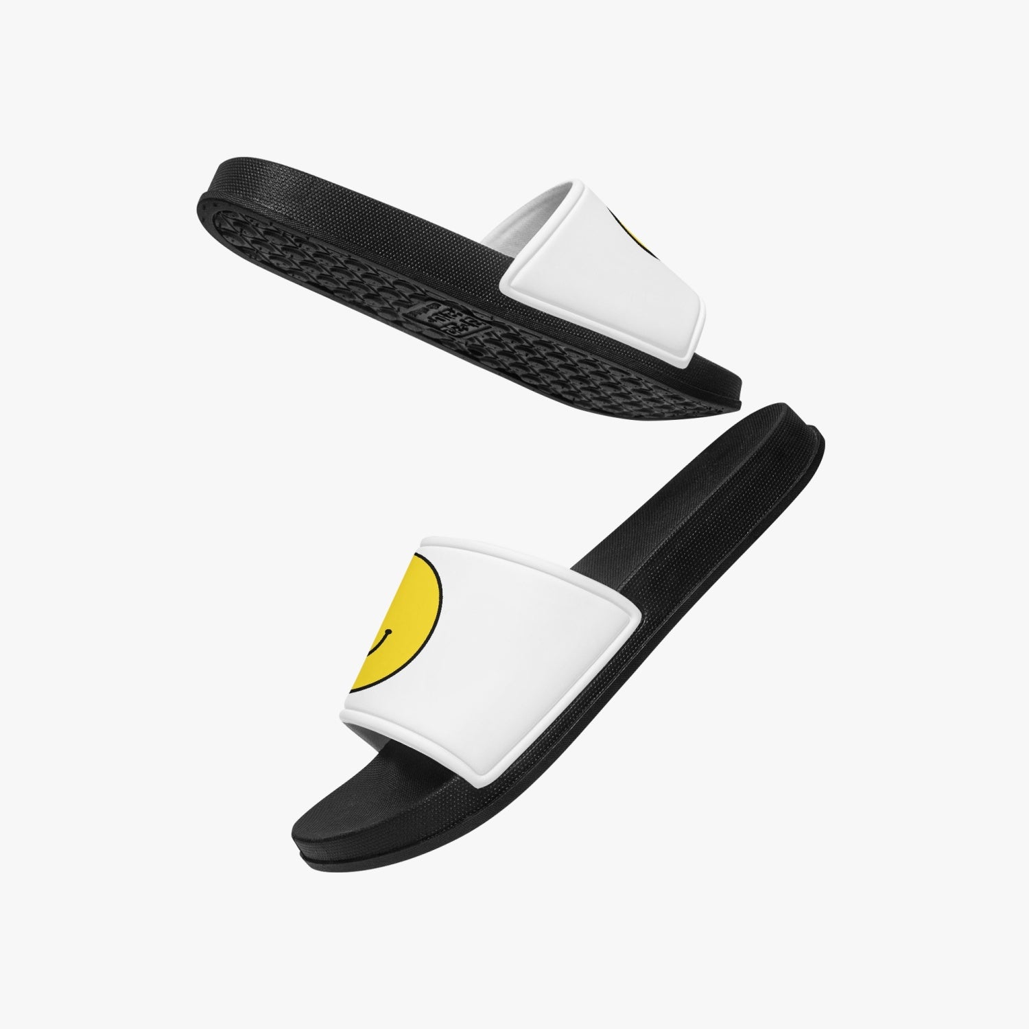 Jacki Easlick Smiley Face Slip on Beach Shoes in black, featuring a cheerful smiley face design and durable rubber soles.