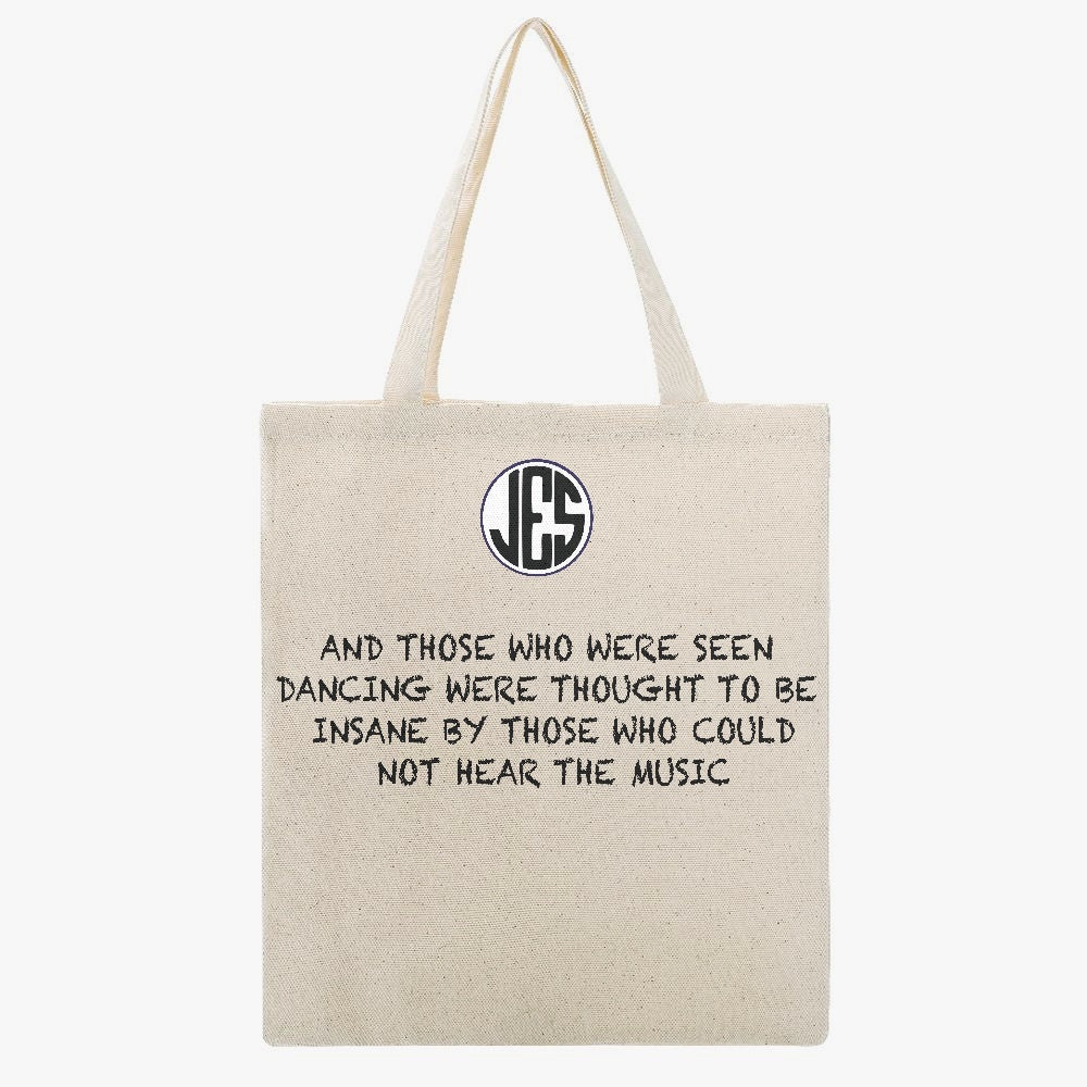 JES Canvas Tote Bags featuring vibrant two-side prints, perfect for beach outings and daily use, made from durable canvas material.