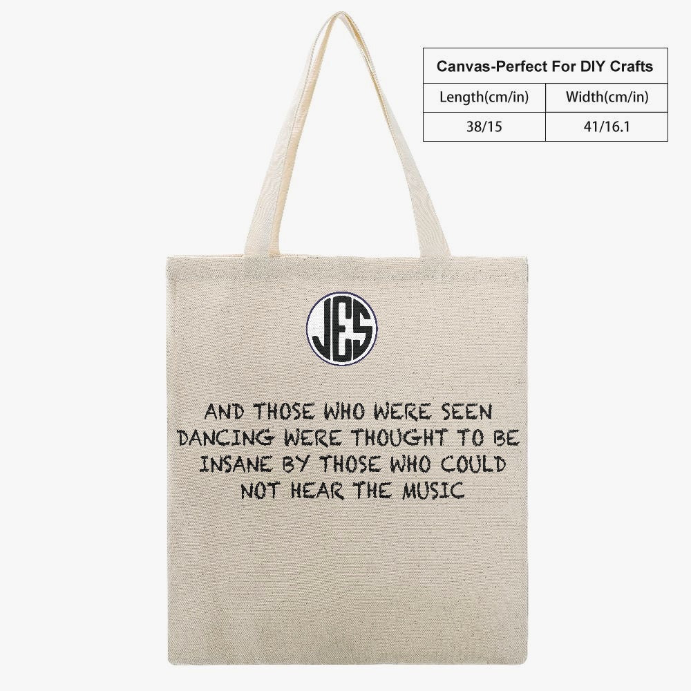 JES Canvas Tote Bags featuring vibrant two-side prints, perfect for beach outings and daily use, made from durable canvas material.