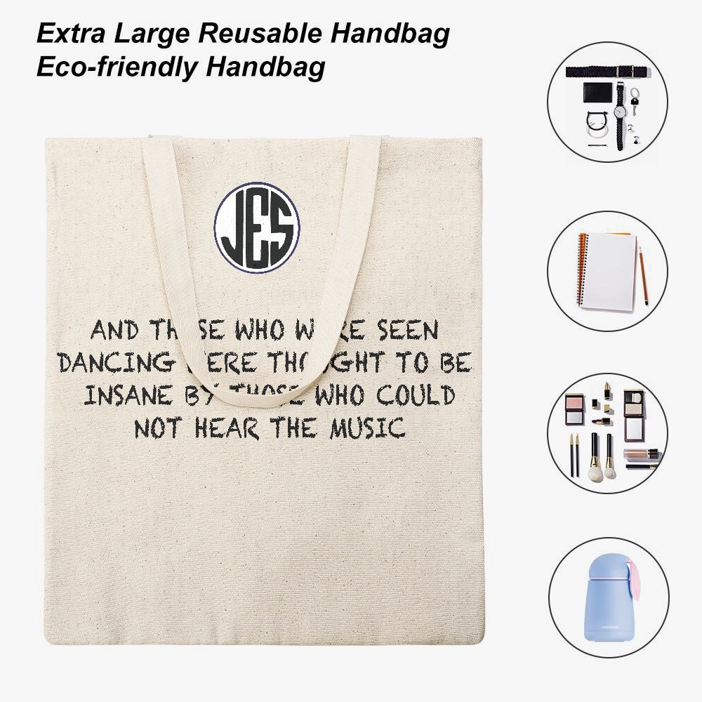 JES Canvas Tote Bags featuring vibrant two-side prints, perfect for beach outings and daily use, made from durable canvas material.