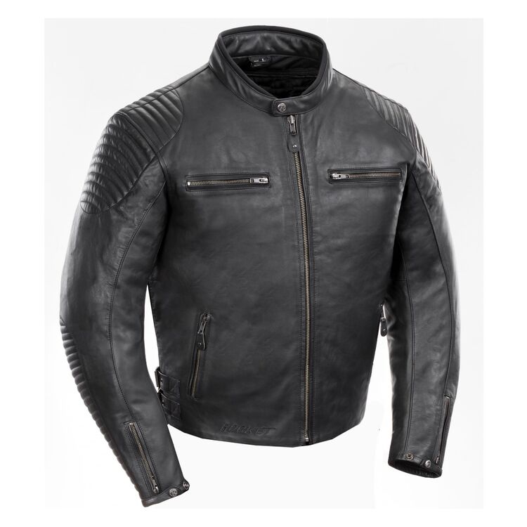 Joe Rocket Sprint TT Jacket made from premium cowhide, featuring quilted detailing and removable thermal vest liner.