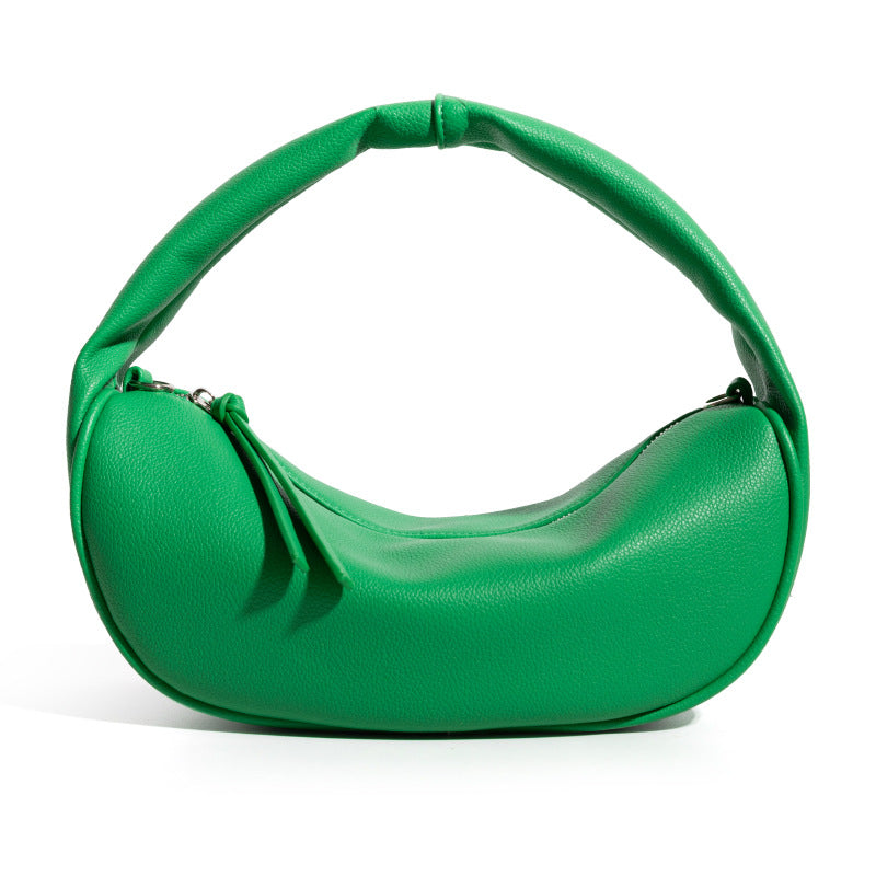 Korean Summer Fashion Solid Color Handbag made of PU leather, featuring car suture detailing and a compact design for young ladies.