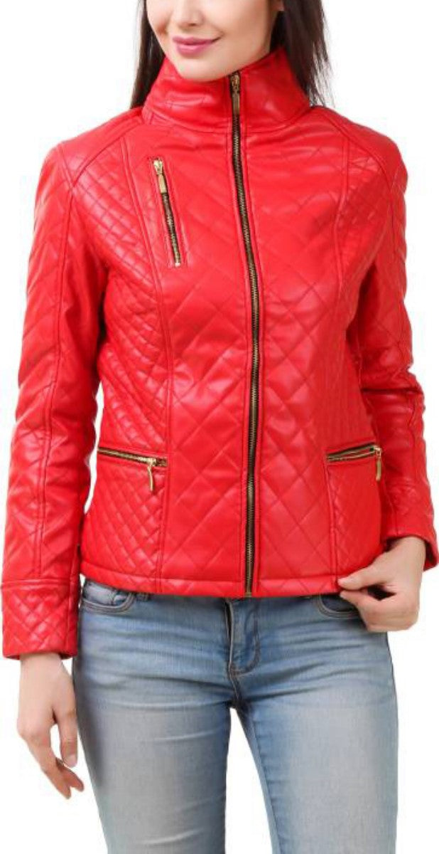 Koza Leathers Women's Real Lambskin Leather Bomber Jacket KW404 featuring high-quality leather, satin lining, and stylish bomber design.