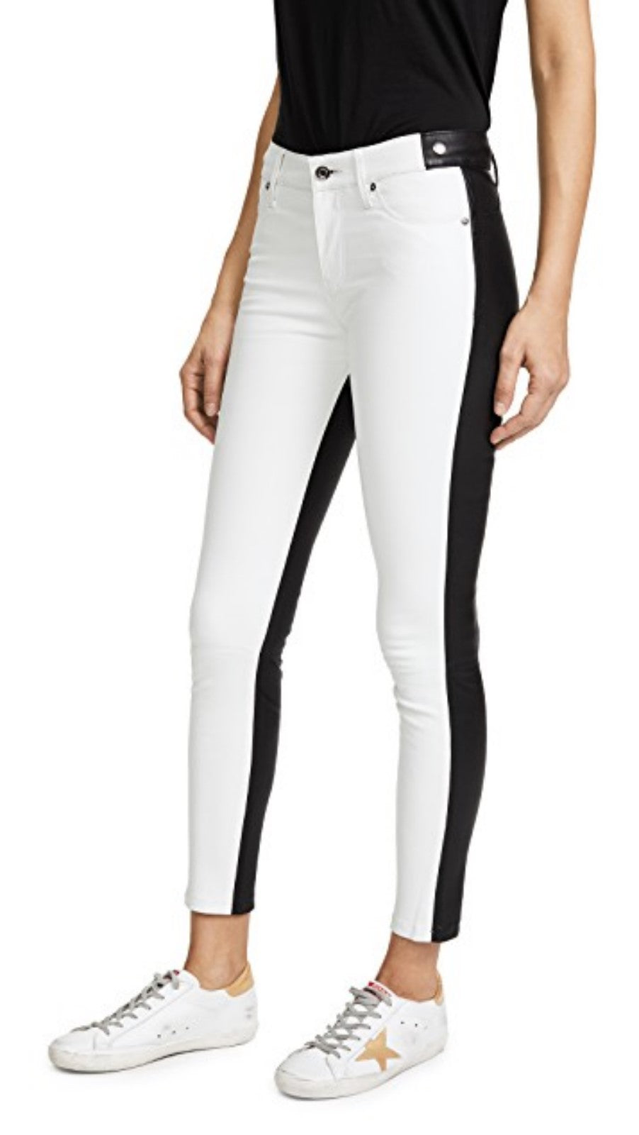 Koza Leathers Women's Real Lambskin Leather Capri Pant WP044 displayed on a mannequin, showcasing its sleek design and high-quality lambskin leather.