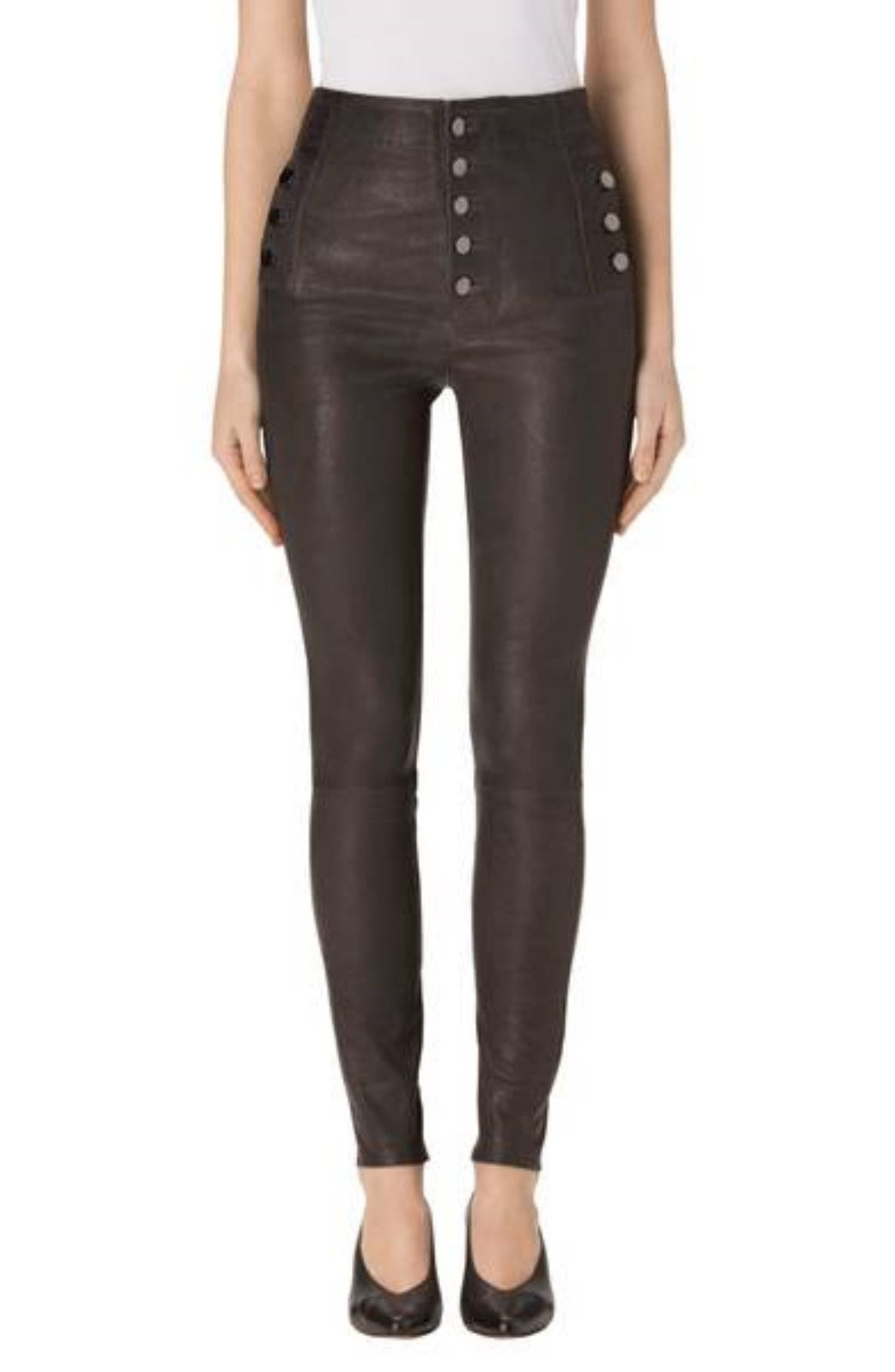 Koza Leathers Women's Real Lambskin Leather Pant WP007, showcasing soft lambskin leather with fine stitching and pockets.