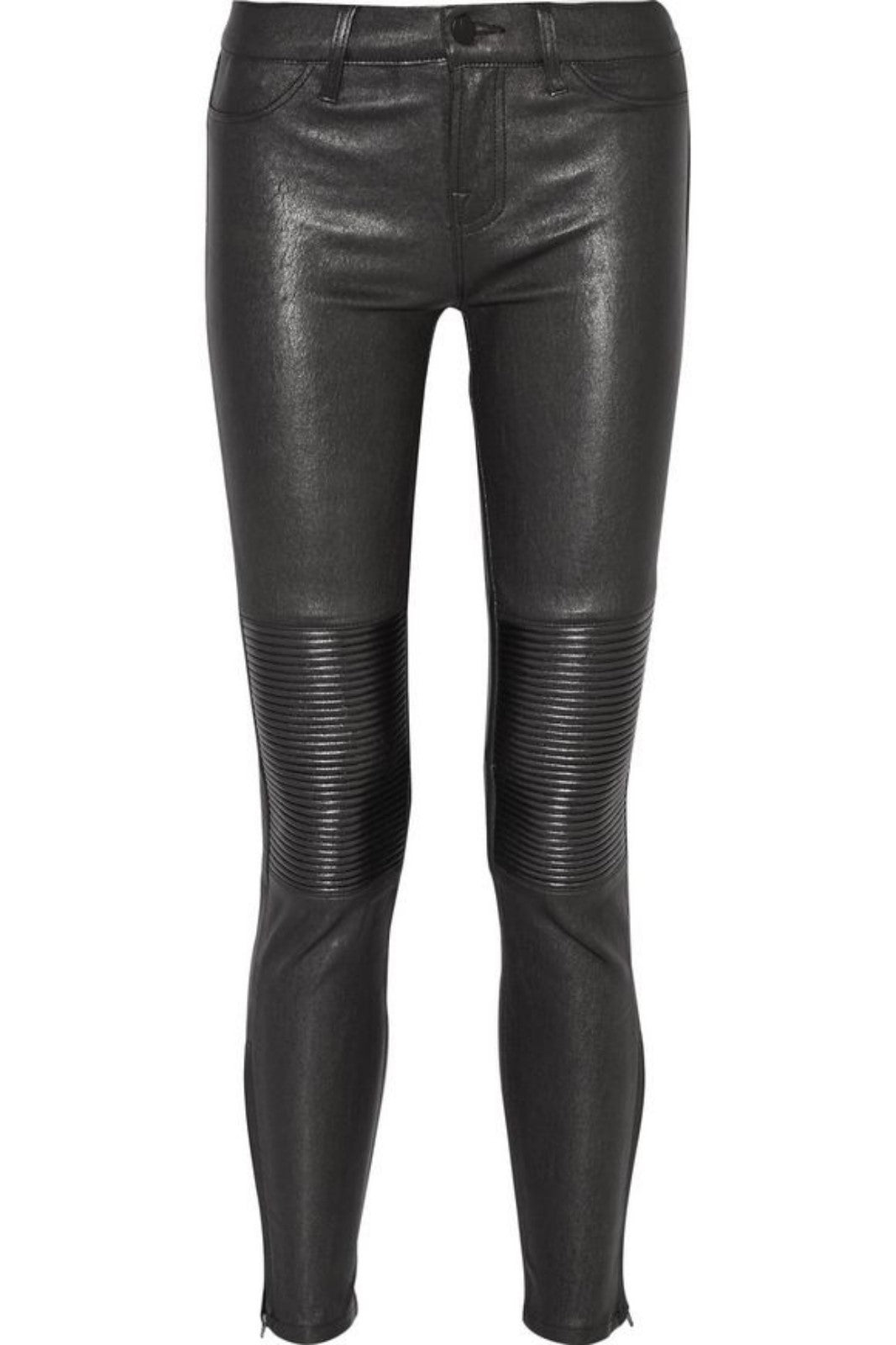 Koza Leathers Women's Real Lambskin Leather Skinny Pant WP079 displayed on a mannequin, showcasing its sleek design and soft texture.