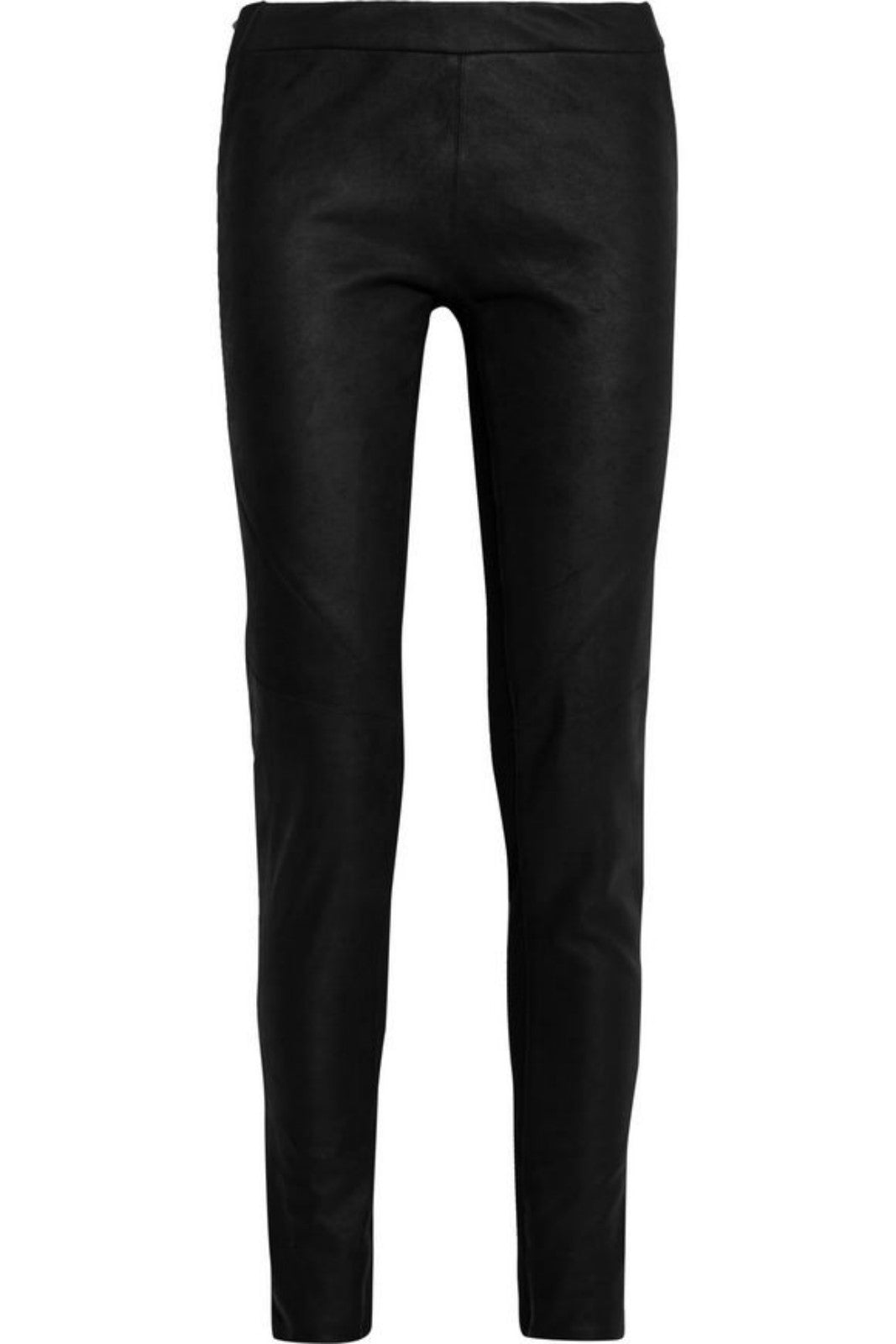 Koza Leathers Women's Real Lambskin Leather Skinny Pant WP082 displayed on a mannequin, showcasing its sleek design and high-quality lambskin leather.
