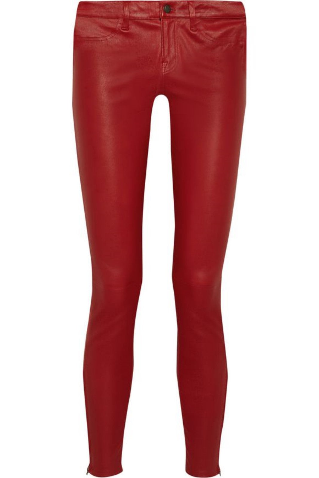 Koza Leathers Women's Real Lambskin Leather Skinny Pant WP083 displayed on a mannequin, showcasing its sleek design and high-quality lambskin leather.