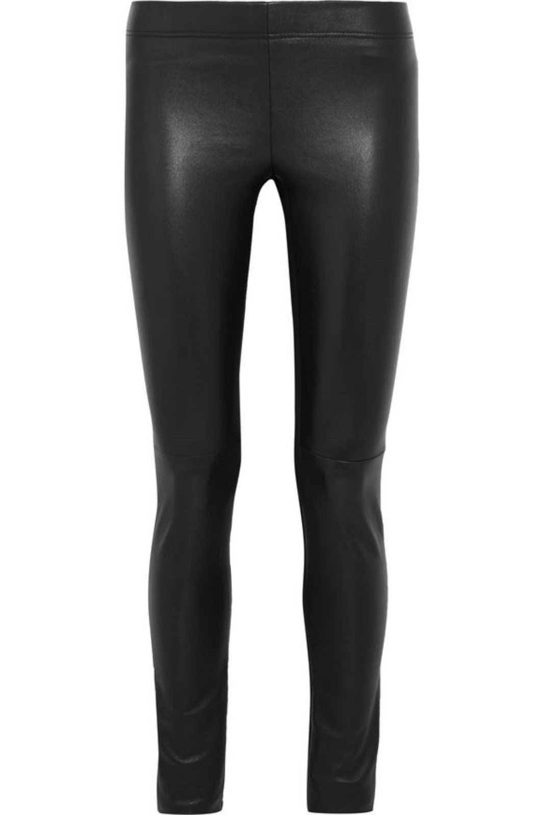 Koza Leathers Women's Real Lambskin Leather Skinny Pant WP094 displayed on a mannequin, showcasing its sleek design and high-quality lambskin leather.