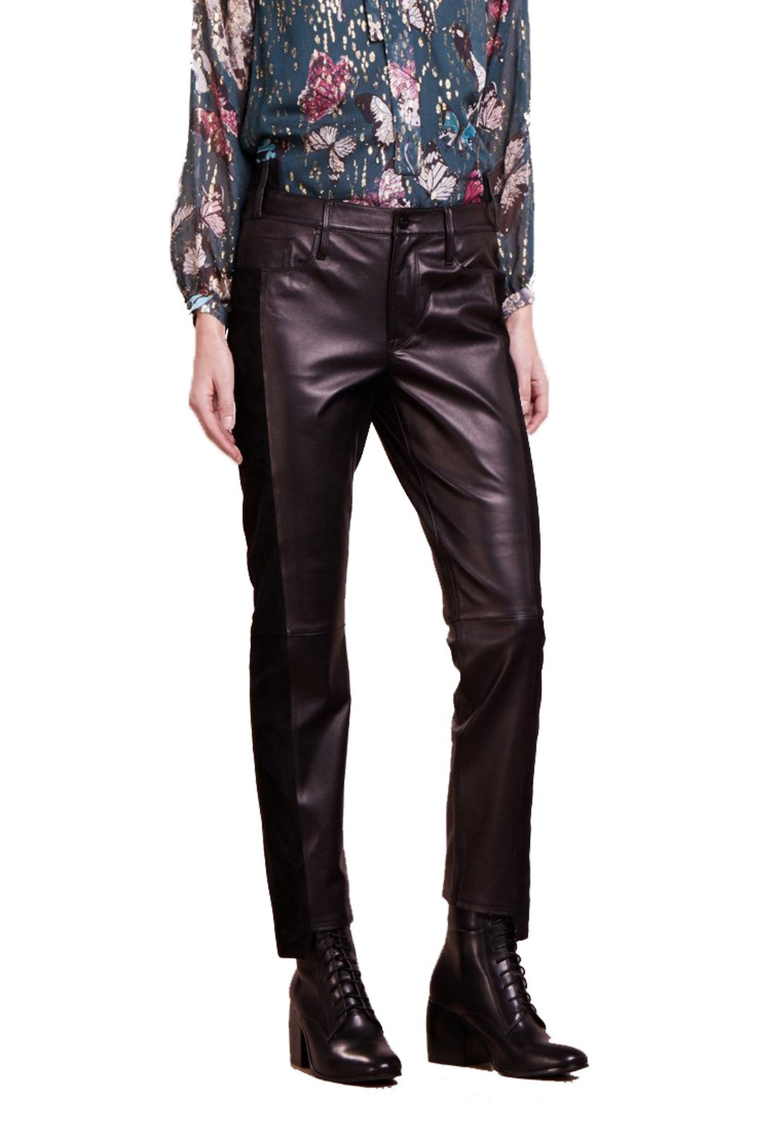 Koza Leathers Women's Real Lambskin Leather Skinny Pant WP101, showcasing soft lambskin leather with fine stitching and stylish design.