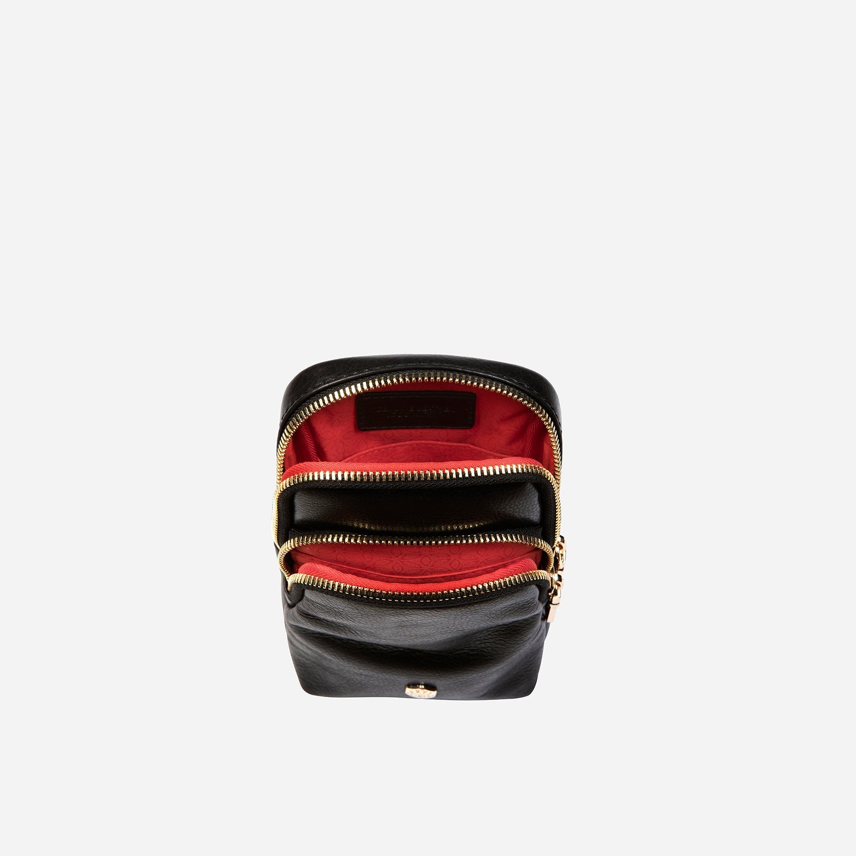 Ladies Small Sling Purse in Black with adjustable strap and multiple compartments, perfect for everyday use.