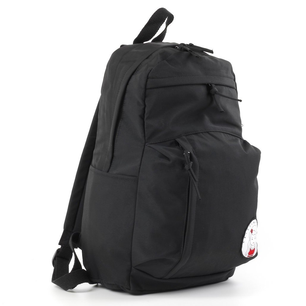 Stylish laptop backpack made of soft nylon, featuring adjustable straps and multiple pockets, available in five colors.