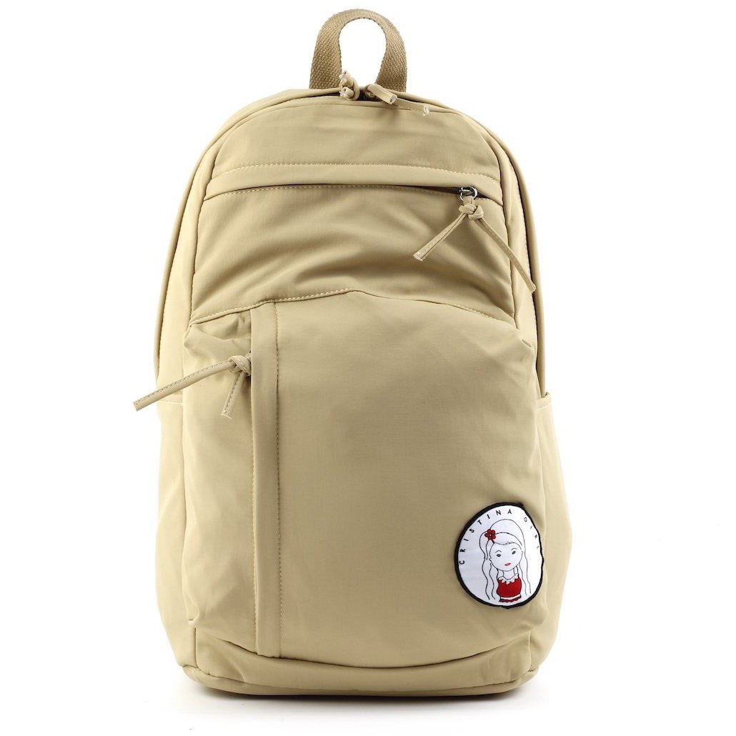 Stylish laptop backpack made of soft nylon, featuring adjustable straps and multiple pockets, available in five colors.