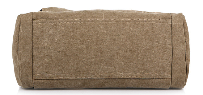 Large-capacity canvas duffel bag designed for hiking and tourism, featuring multiple pockets and a durable structure.