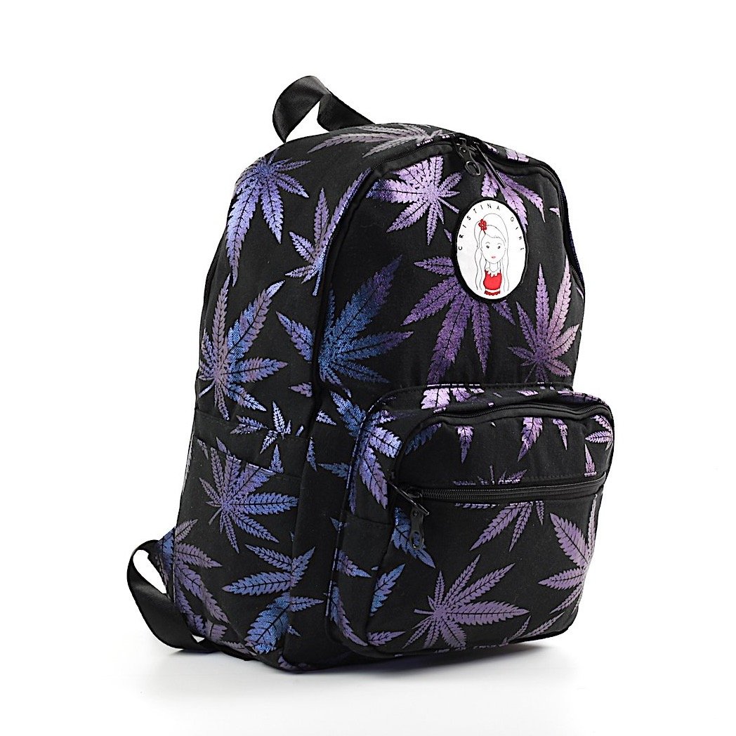 Leaf Backpack with iPad pocket, featuring zipped pockets and adjustable straps, available in two stylish colors.