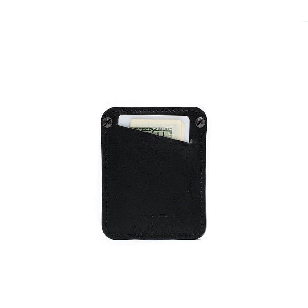 A sleek Leather AirTag wallet - The Minimalist, showcasing its compact design, hidden AirTag pocket, and high-quality Italian leather finish.
