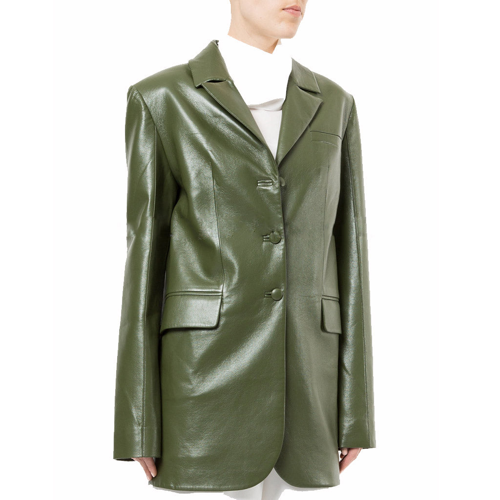 Leathers Women's Real Lambskin Leather Blazer BW097 featuring high-quality leather, satin lining, and stylish design.