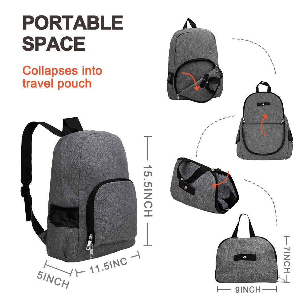 Lightweight Portable Foldable Backpack in a vibrant color, showcasing its compact design and waterproof material, ideal for outdoor activities.