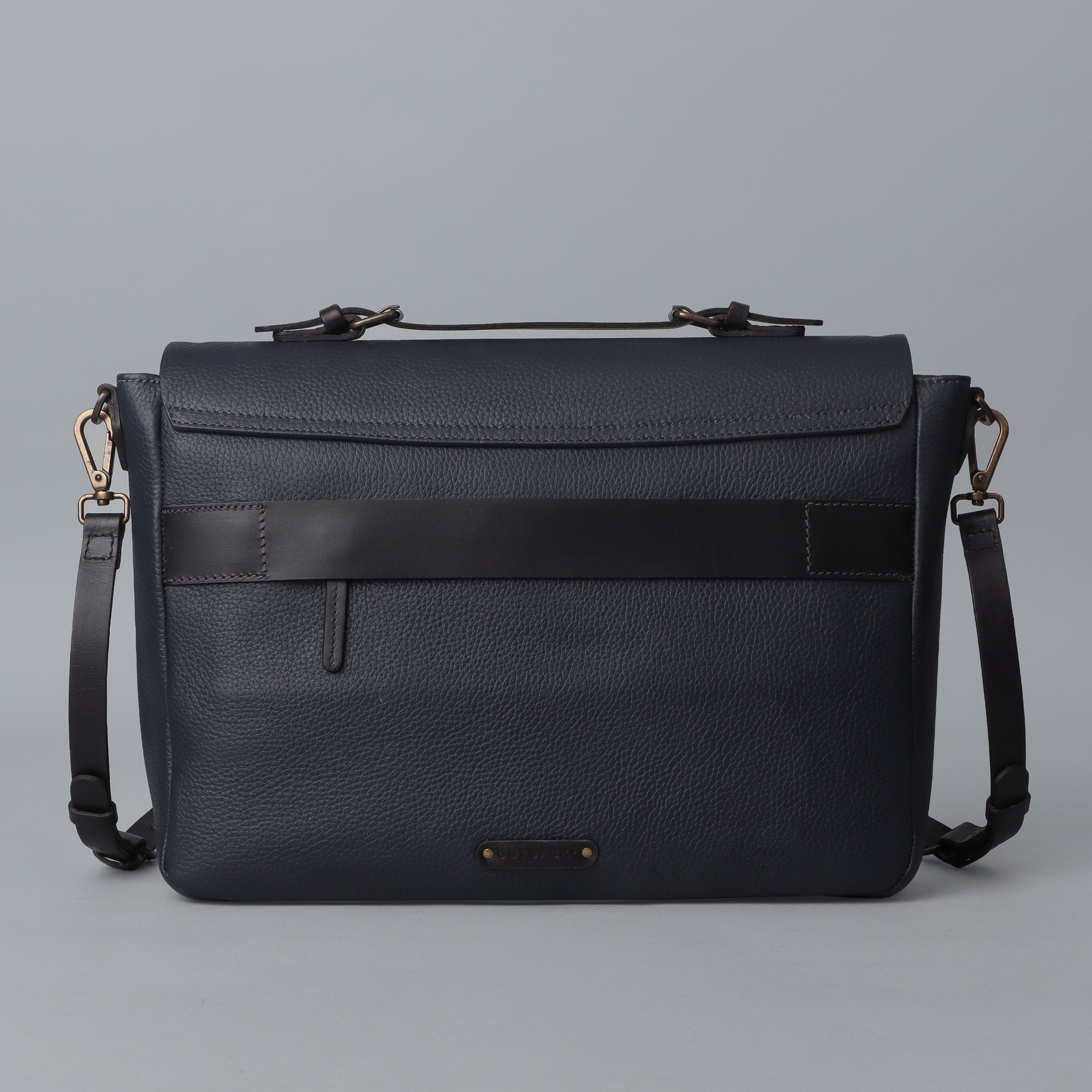 London Leather Briefcase showcasing premium full grain leather, spacious compartments, and elegant design.