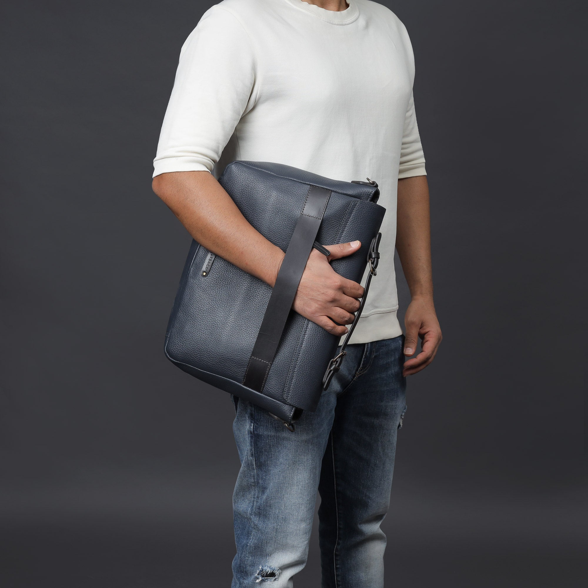 London Leather Briefcase showcasing premium full grain leather, spacious compartments, and elegant design.
