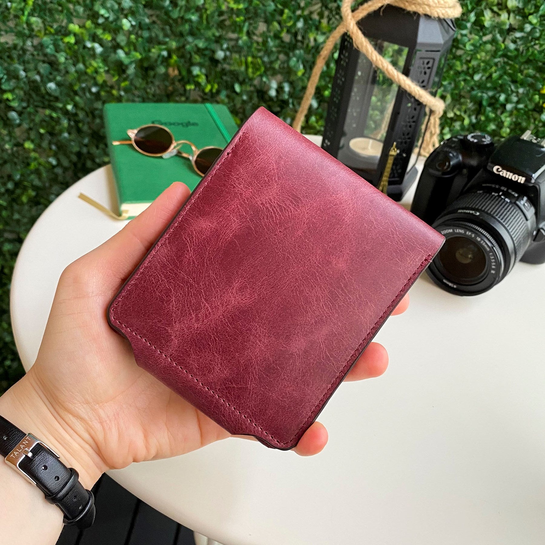 Modica Malibu Genuine Leather Snap Wallet showcasing premium leather, snap closure, and multiple compartments for cards and cash.