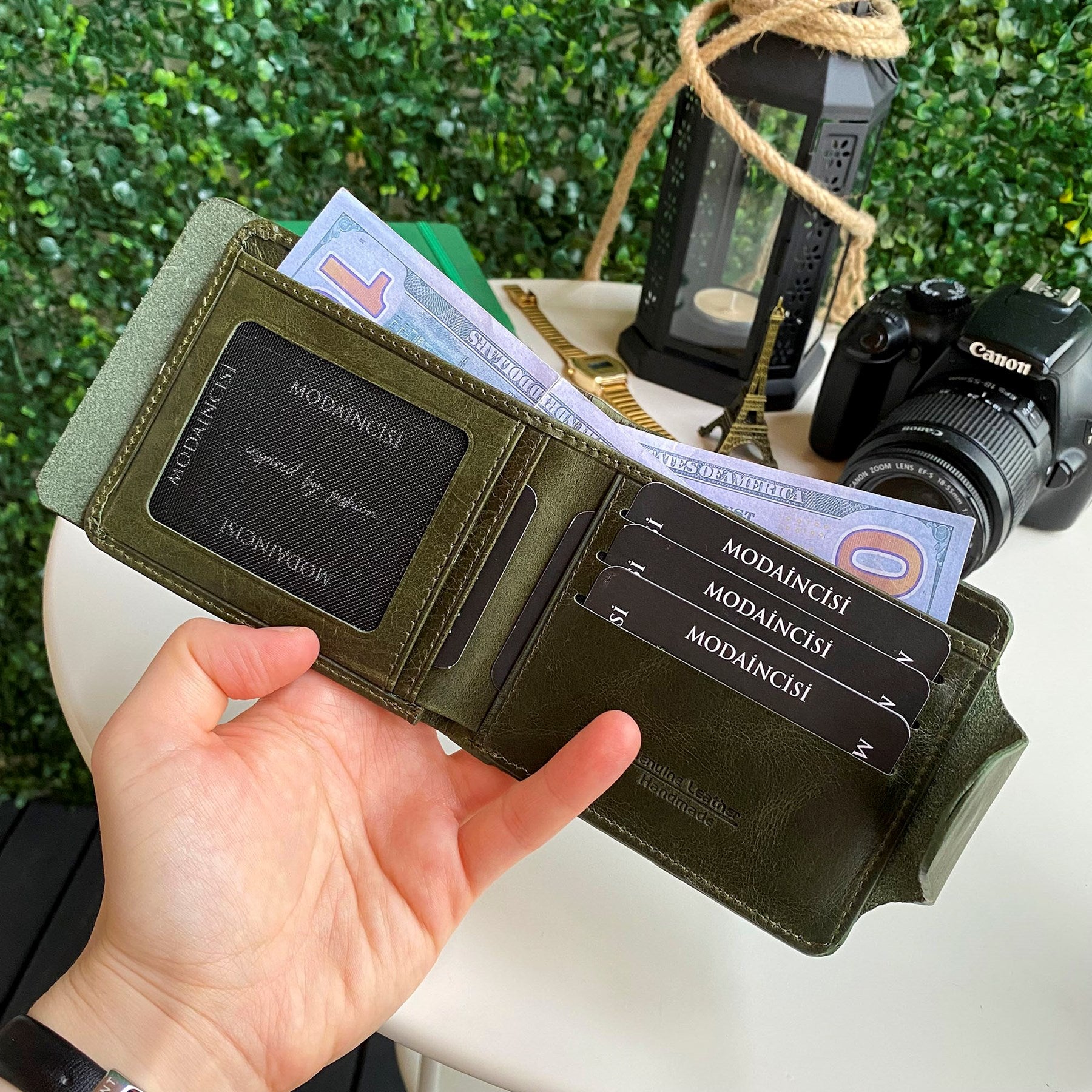 Modica Malibu Genuine Leather Snap Wallet showcasing premium leather, snap closure, and multiple compartments for cards and cash.