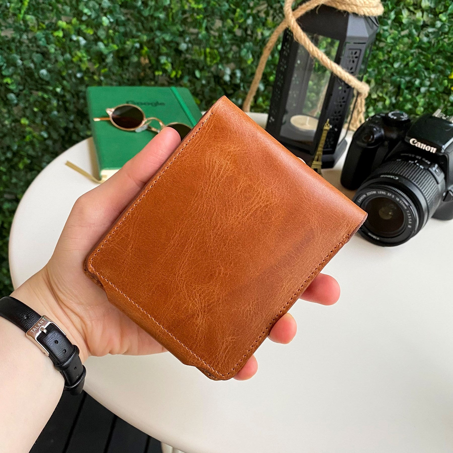 Modica Malibu Genuine Leather Snap Wallet showcasing premium leather, snap closure, and multiple compartments for cards and cash.